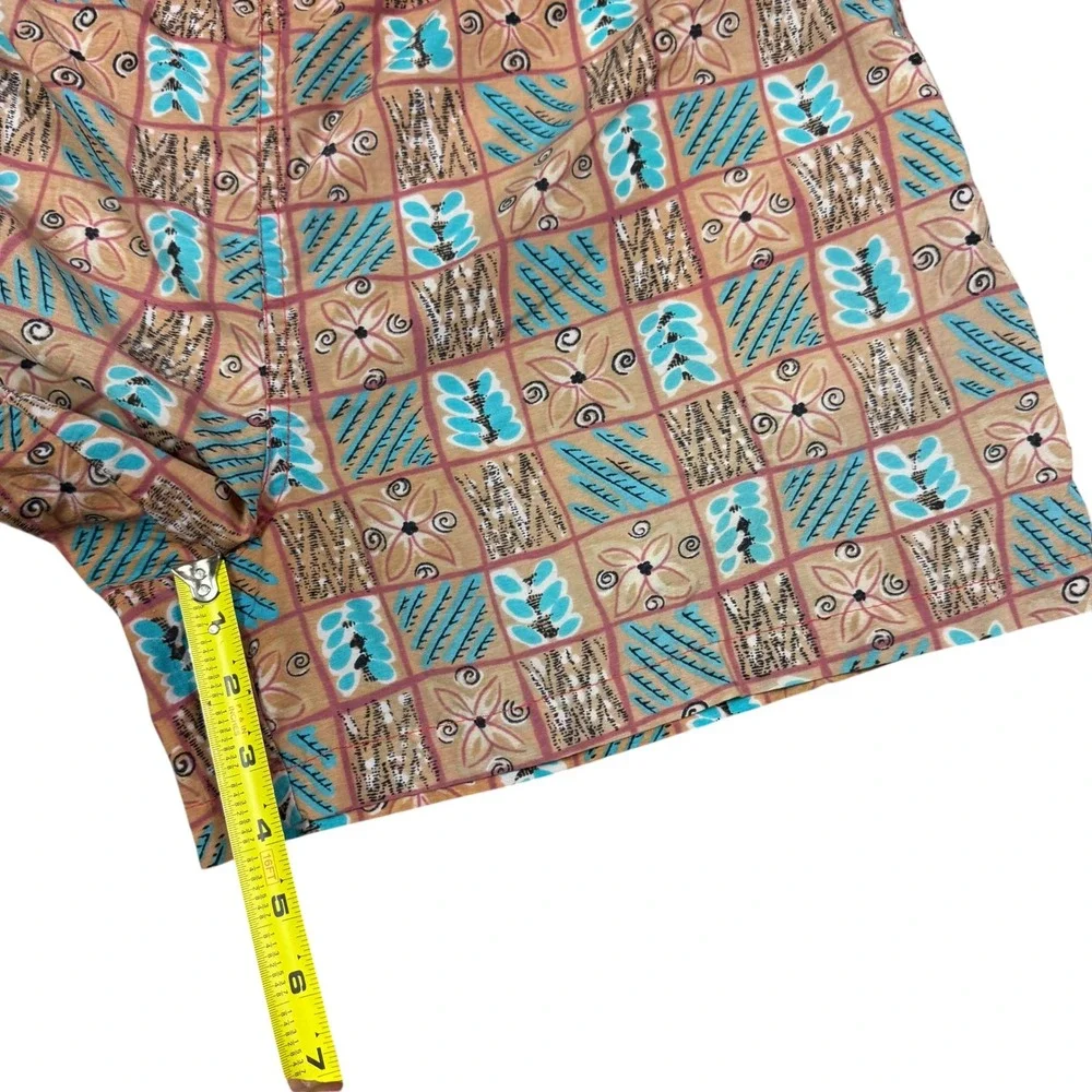 Vintage 90s Pacific Scene Patterned Multicolor Swimming Trunks Men's Medium